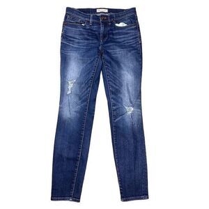 Madewell Women's Distressed Skinny Skinny Jeans Blue Size 28 Medium Wash
